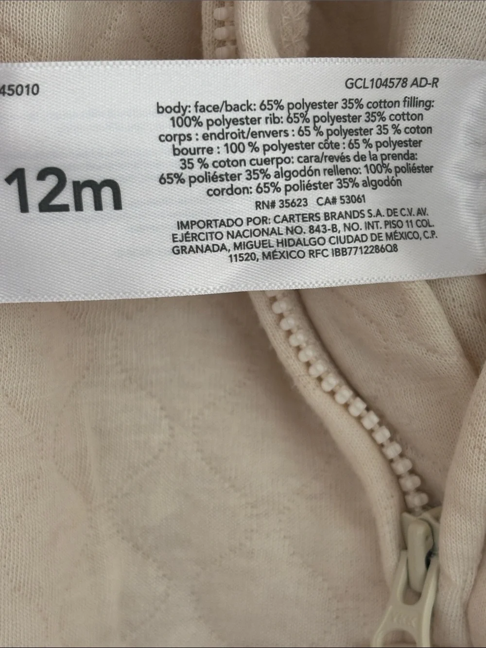 Carter’s Baby Hooded Bear Jumpsuit 12M